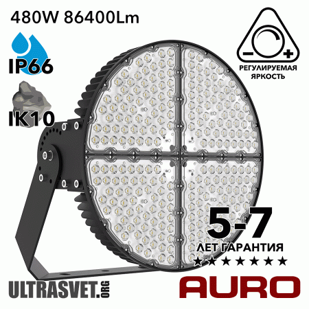 Мощный светодиодный прожектор AURO-PRO-FL-Q2-480