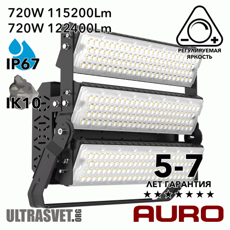 Cветодиодный суперпрожектор AURO-PRO-FL-G3-720